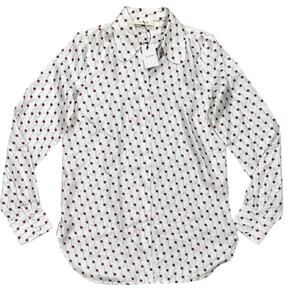 NWT LISOU Bailey Button Down Silk Blouse in Star Print